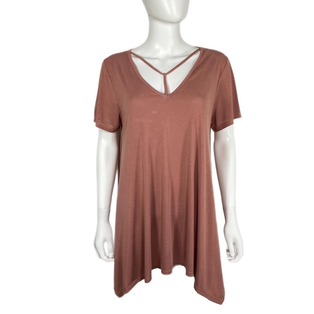 Jodifl Assymetrical Y-Strap V-Neck Chutney Tee